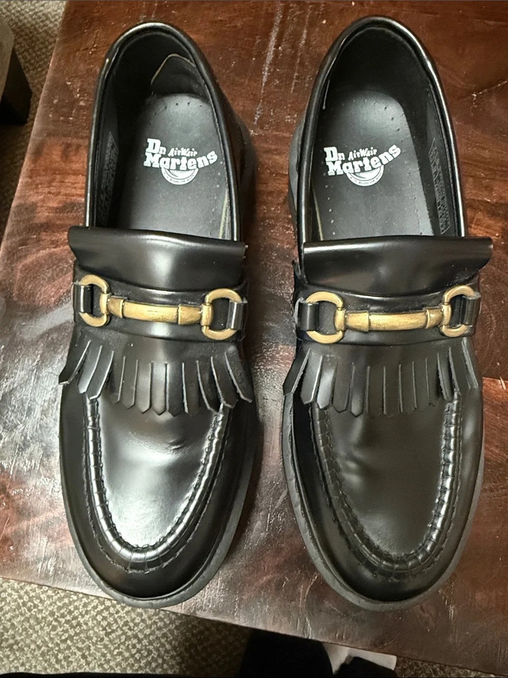 Dr. Martens Black Patent Kiltie Loafer with Gold Bit - worn once! - Picture 4 of 7